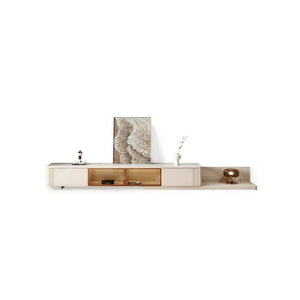 Eudora Modern Nesting Coffee Table Set with Matching TV Stand – Contemporary MDF Living Room Furniture Set in Cream and Grey Finish - Sleek Furniture