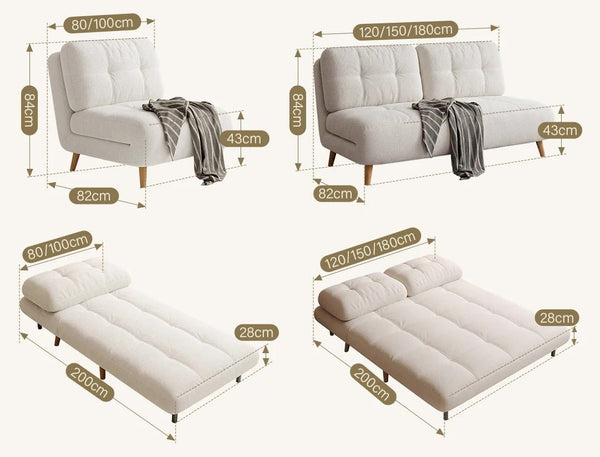 Evans Velvet Sofa Bed – Single & Two Seater Convertible Sleeper Sofa, Space Saving Folding Bed with High Density Sponge Cushion, Modern Small Sofa Bed for Living Room & Guest Room (Multiple Sizes & Colours) - Sleek Furniture