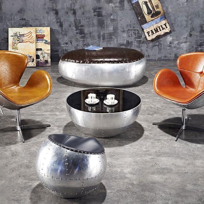 F5 Aviator Style Coffee Table – Contemporary Aluminium, Glass & MDF Center Table with Modern Gold, Black & White Finish - Sleek Furniture
