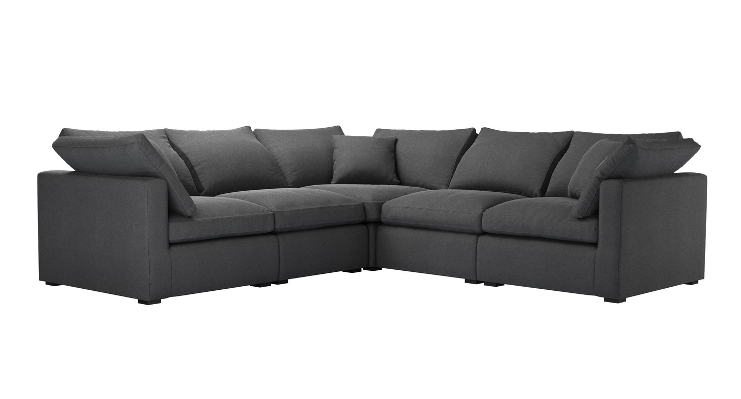 Long Island Slim Medium Corner Sofa in Pumice House Basket Weave