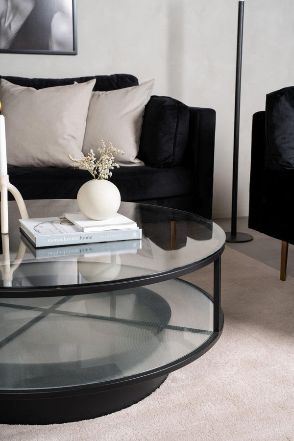 Falsterbo Round Sofa Table | Black, Modern Minimalist Design