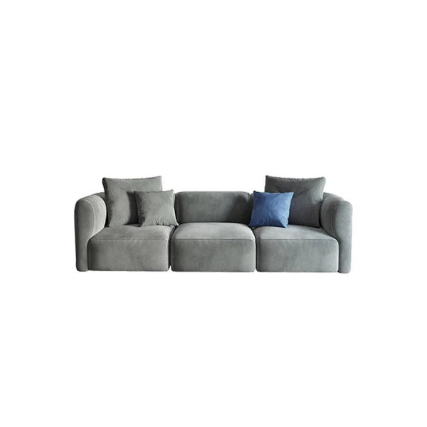 FIN 4-Seater Corner Sofa | Grey Velvet L-Shaped Modern Sofa | Contemporary Living Room Couch | Comfortable Family Sofa Set - Sleek Furniture