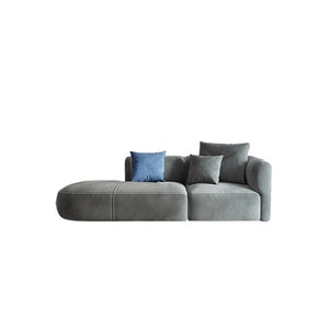 FIN 4-Seater Corner Sofa | Grey Velvet L-Shaped Modern Sofa | Contemporary Living Room Couch | Comfortable Family Sofa Set - Sleek Furniture