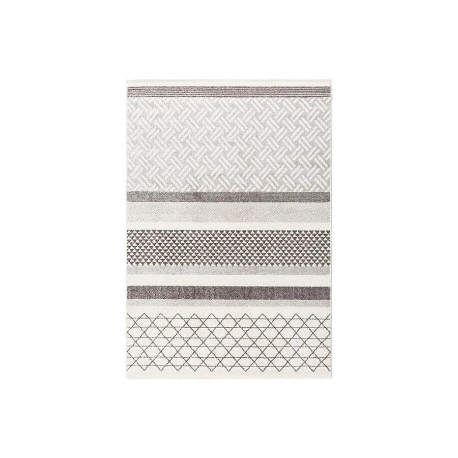 Freda Wool Blend Area Rug – Contemporary Dual Pattern Design Soft Modern Floor Carpet Living Room & Bedroom Durable & Stylish Home Decor Rug