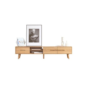 Freddie Extendable TV Stand & Media Unit, Ash Finish Wooden TV Cabinet with Storage, Modern Living Room Entertainment Unit, Noric Style Media Console - Sleek Furniture