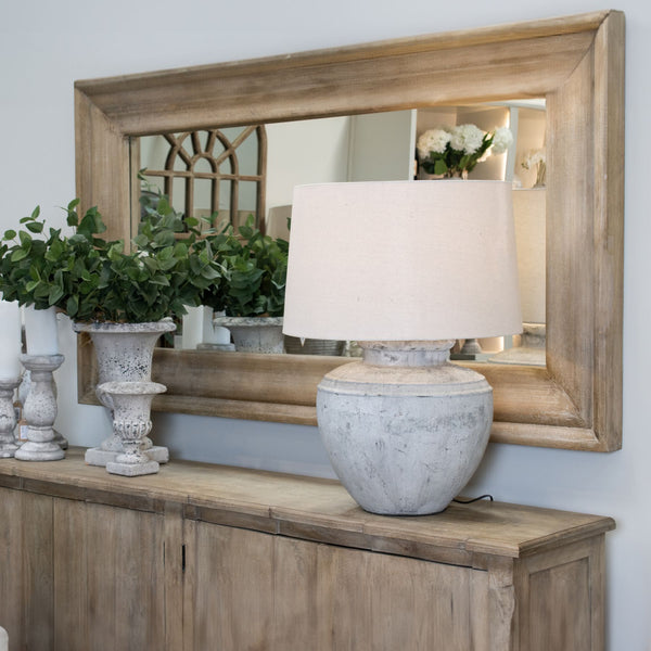 Copgrove Collection Full-Length Wall Mirror – Handcrafted Hardwood, Washed Brown Finish - My Store