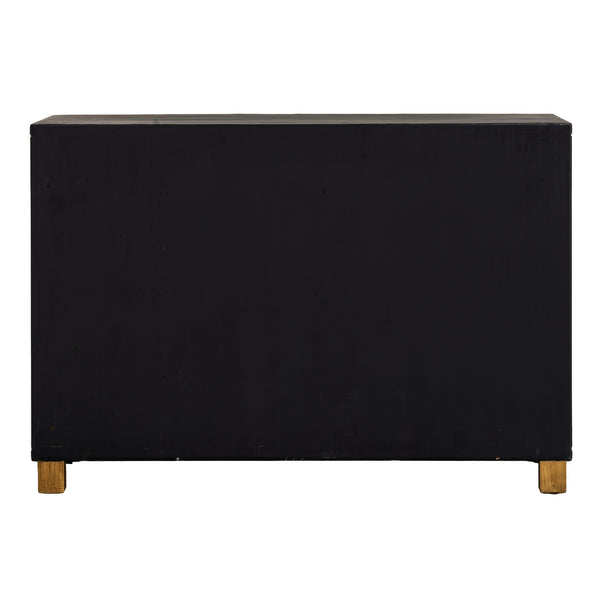 Lennox Black 2 Door Sideboard – Modern Wood Storage Cabinet with Noir Finish & Gold Accents - My Store