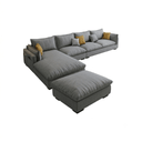 G918 Amos Three Seater Corner Sofa – Modern Leathaire Upholstered L-Shaped Sofa | Comfortable Contemporary Living Room Couch (Grey, Beige, Dark Grey, Blue) - Sleek Furniture