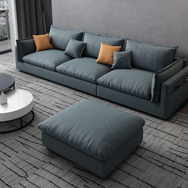 G918 Amos Three Seater Corner Sofa – Modern Leathaire Upholstered L-Shaped Sofa | Comfortable Contemporary Living Room Couch (Grey, Beige, Dark Grey, Blue) - Sleek Furniture