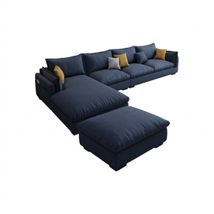 G918 Amos Three Seater Corner Sofa – Modern Leathaire Upholstered L-Shaped Sofa | Comfortable Contemporary Living Room Couch (Grey, Beige, Dark Grey, Blue) - Sleek Furniture