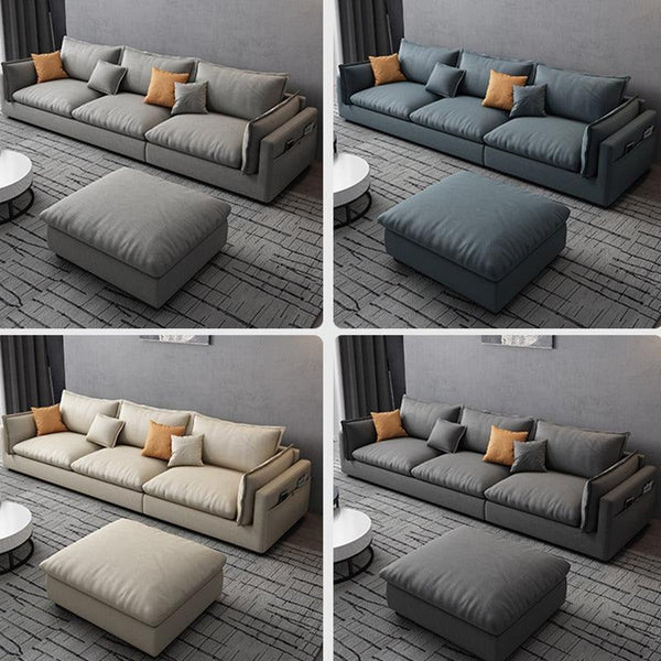 G918 Amos Three Seater Corner Sofa – Modern Leathaire Upholstered L-Shaped Sofa | Comfortable Contemporary Living Room Couch (Grey, Beige, Dark Grey, Blue) - Sleek Furniture