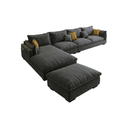 G918 Amos Three Seater Corner Sofa – Modern Leathaire Upholstered L-Shaped Sofa | Comfortable Contemporary Living Room Couch (Grey, Beige, Dark Grey, Blue) - Sleek Furniture