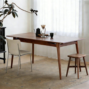 Giano Solid Wood Dining Table in Oak Finish, Modern Rectangular Dining Table for Kitchen & Dining Room, Contemporary Wooden Table for 4 to 6 Seaters - Sleek Furniture