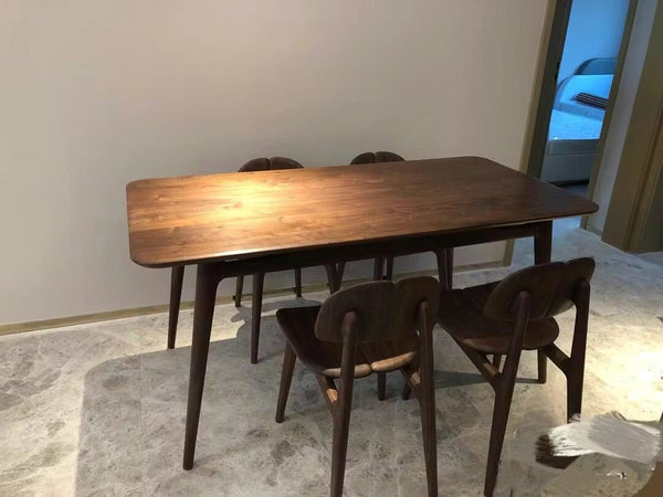 Giano Solid Wood Dining Table in Oak Finish, Modern Rectangular Dining Table for Kitchen & Dining Room, Contemporary Wooden Table for 4 to 6 Seaters - Sleek Furniture