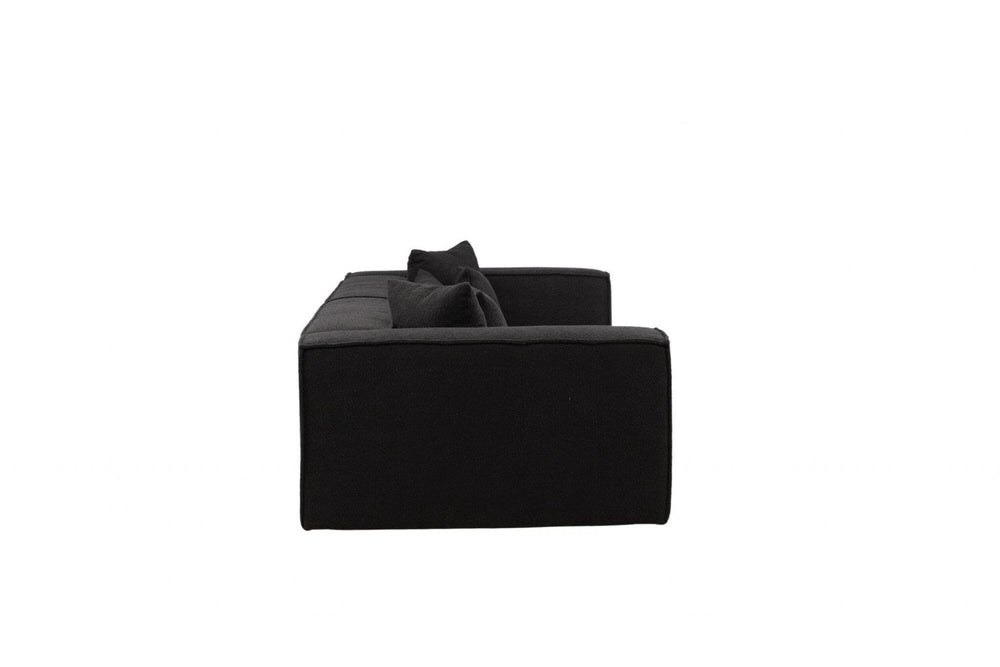 Gillholmen Black Bouclé Armchair | Nordic Crescent Chair | Modern Minimalist Living Room Accent
