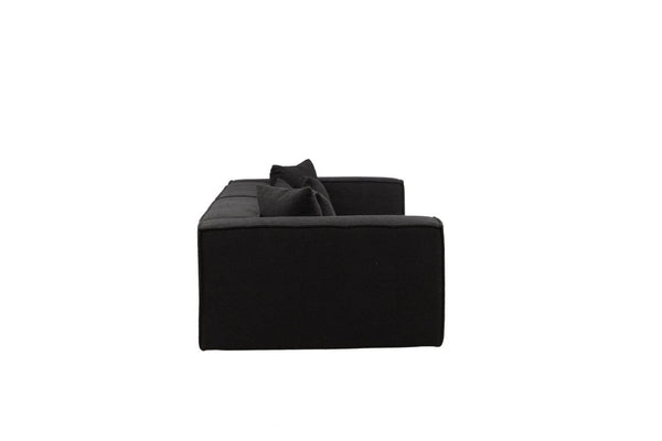 Gillholmen Black Bouclé Armchair | Nordic Crescent Chair | Modern Minimalist Living Room Accent