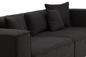 Gillholmen Black Bouclé Armchair | Nordic Crescent Chair | Modern Minimalist Living Room Accent