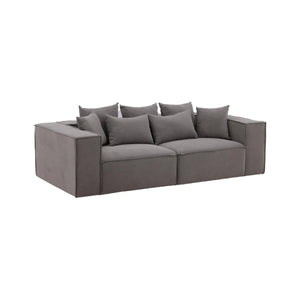 Gillholmen Grey Linen Sofa | Scandinavian 3-Seater with Cushions | Modern Cozy Living Room Couch