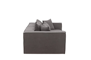 Gillholmen Grey Linen Sofa | Scandinavian 3-Seater with Cushions | Modern Cozy Living Room Couch