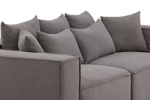 Gillholmen Grey Linen Sofa | Scandinavian 3-Seater with Cushions | Modern Cozy Living Room Couch