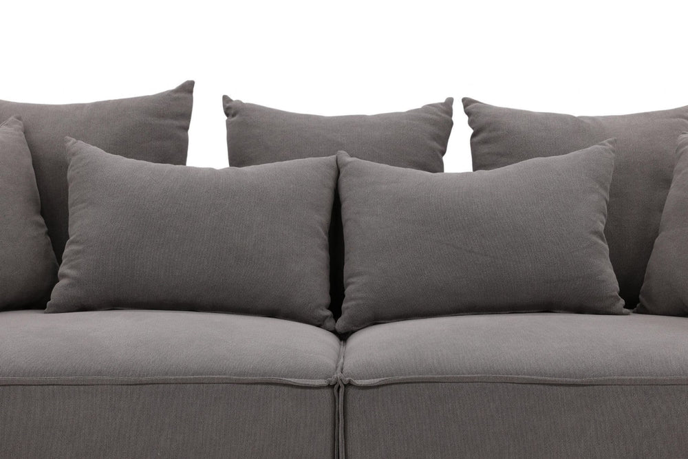 Gillholmen Grey Linen Sofa | Scandinavian 3-Seater with Cushions | Modern Cozy Living Room Couch