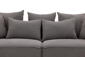 Gillholmen Grey Linen Sofa | Scandinavian 3-Seater with Cushions | Modern Cozy Living Room Couch