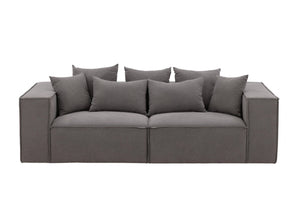 Gillholmen Grey Linen Sofa | Scandinavian 3-Seater with Cushions | Modern Cozy Living Room Couch