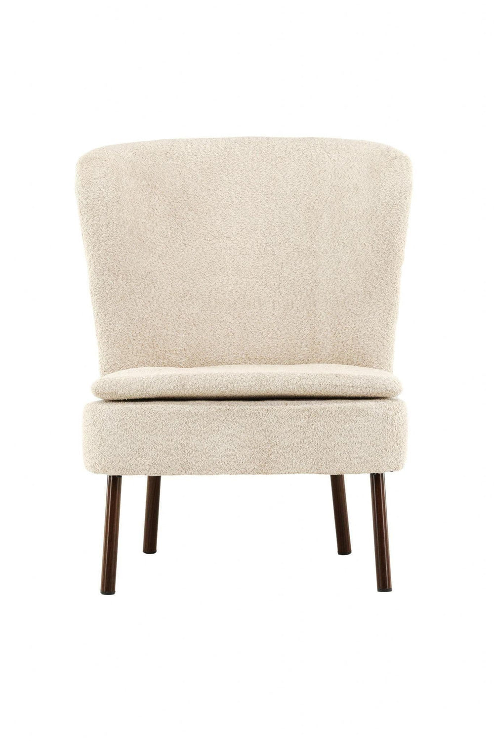 Hällsö Armchair, Beige Bouclé | Trendy Cozy Accent Chair with Walnut Legs