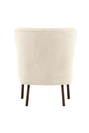 Hällsö Armchair, Beige Bouclé | Trendy Cozy Accent Chair with Walnut Legs