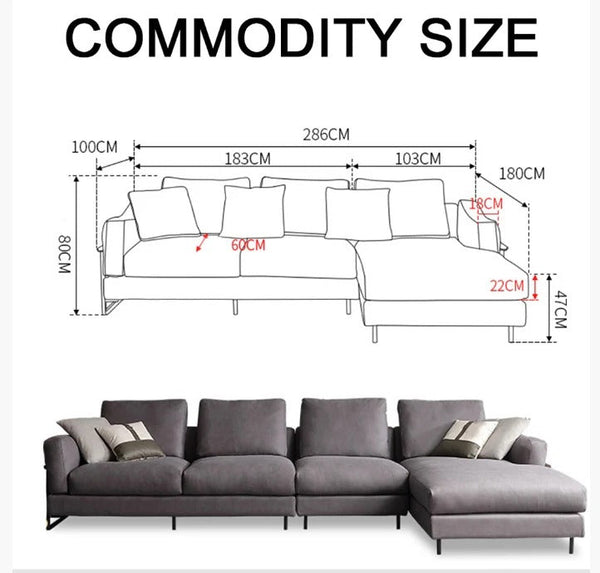 H92 Grey Four Seater Corner Sofa | Leathaire Modular L-Shape Sectional Sofa | Modern Contemporary Corner Couch | Multiple Colour Options | High Density Foam Living Room Sofa - Sleek Furniture