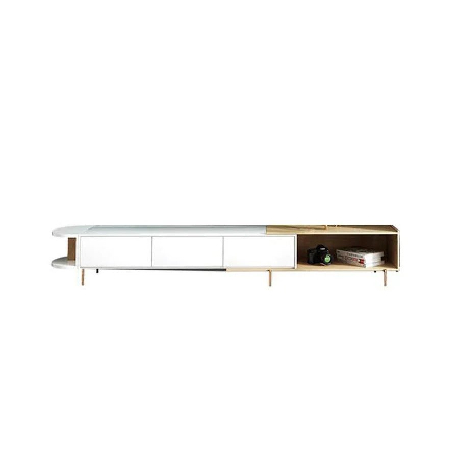 Harper Extendable TV Stand & Media Unit – Oak & White Finish | Modern Living Room TV Cabinet with Storage, Side Cabinet & Coffee Table Style Design - Sleek Furniture