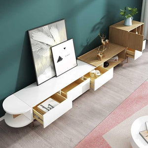 Harper Oak Nesting Coffee Table Set | Modern Contemporary Wooden Top with Painted Steel Frame – White & Oak Finish - Sleek Furniture