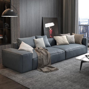 Hartste Modern Three Seater Sofa – Leathaire Faux Leather Upholstered 3 Seater Couch, Contemporary Living Room Sofa (Brown & Custom Colours Available) - Sleek Furniture