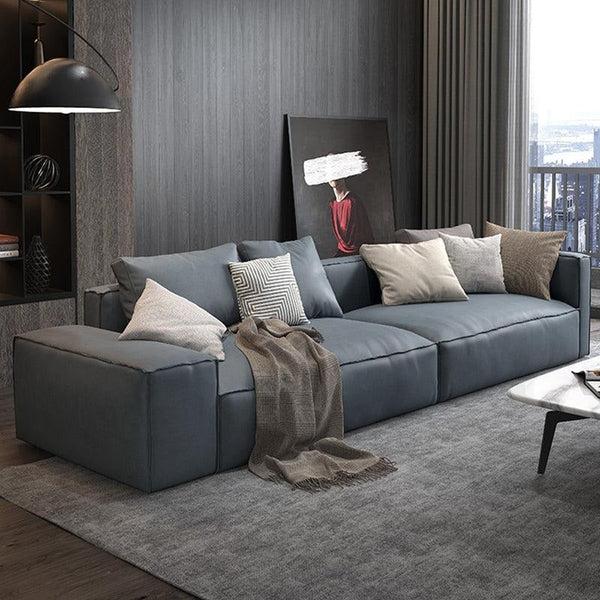 Hartste Modern Three Seater Sofa – Leathaire Faux Leather Upholstered 3 Seater Couch, Contemporary Living Room Sofa (Brown & Custom Colours Available) - Sleek Furniture
