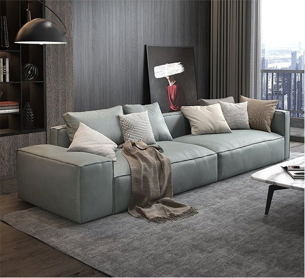 Hartste Modern Three Seater Sofa – Leathaire Faux Leather Upholstered 3 Seater Couch, Contemporary Living Room Sofa (Brown & Custom Colours Available) - Sleek Furniture