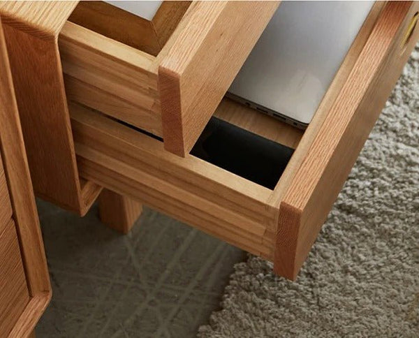 Haygashen Rattan TV Stand – Wooden Oak Finish Media Console with Rattan Front Storage Cabinet, Modern Living Room TV Unit - Sleek Furniture