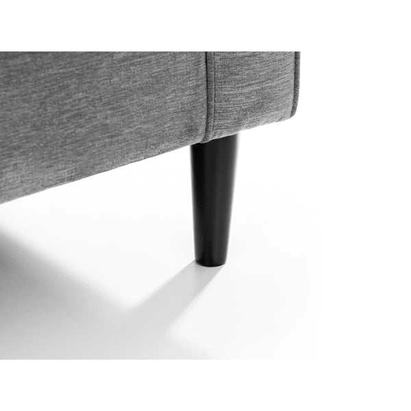 Hayward 3 Seater Chenille Fabric Sofa – Modern Dark Grey Upholstered Couch with Choice of Black or Light Oak Legs - Sleek Furniture