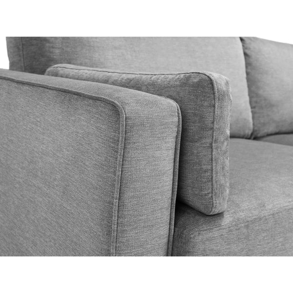 Hayward 3 Seater Chenille Fabric Sofa – Modern Dark Grey Upholstered Couch with Choice of Black or Light Oak Legs - Sleek Furniture