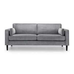 Hayward 3 Seater Chenille Fabric Sofa – Modern Dark Grey Upholstered Couch with Choice of Black or Light Oak Legs - Sleek Furniture