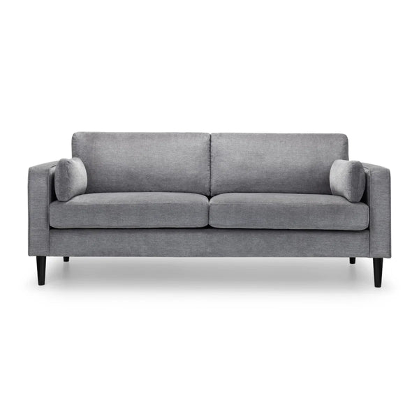 Hayward 3 Seater Chenille Fabric Sofa – Modern Dark Grey Upholstered Couch with Choice of Black or Light Oak Legs - Sleek Furniture