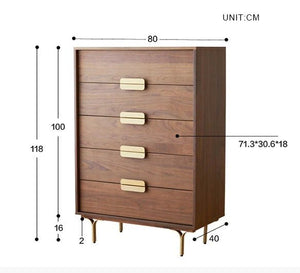 Hedra Walnut Chest of Drawers with Modern White Finish & Spacious Storage - Sleek Furniture
