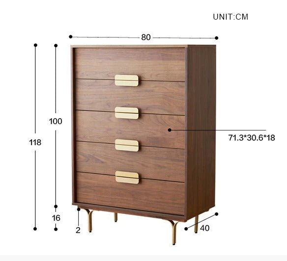 Hedra Walnut Chest of Drawers with Modern White Finish & Spacious Storage - Sleek Furniture