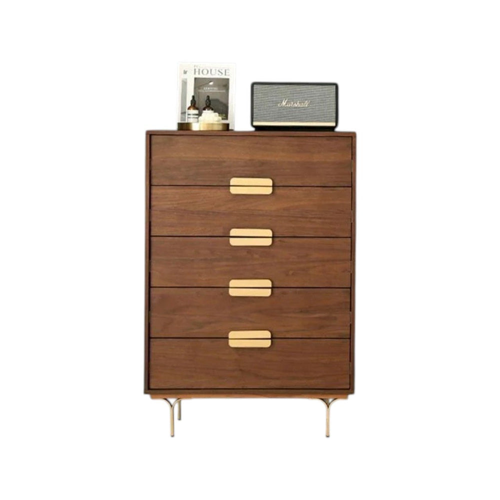 Hedra Walnut Chest of Drawers with Modern White Finish & Spacious Storage - Sleek Furniture