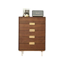 Hedra Walnut Chest of Drawers with Modern White Finish & Spacious Storage - Sleek Furniture