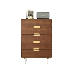 Hedra Walnut Chest of Drawers with Modern White Finish & Spacious Storage - Sleek Furniture