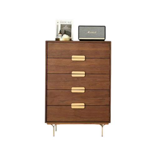 Hedra Walnut Chest of Drawers with Modern White Finish & Spacious Storage - Sleek Furniture