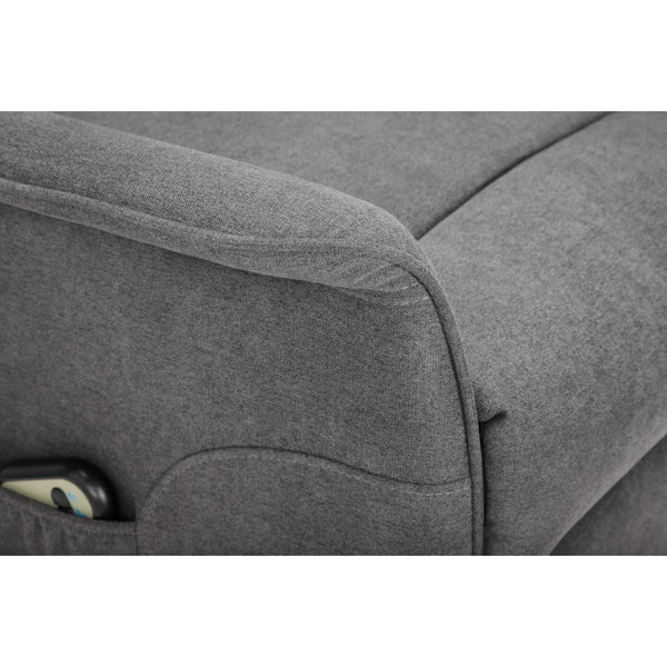 Helena Electric Rise & Recline Chair – Charcoal Fabric Mobility Armchair with Lift Assist - Sleek Furniture