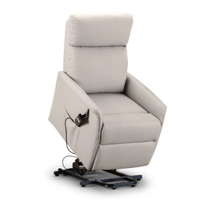 Helena Electric Rise & Recline Chair – Pebble Faux Leather Upholstered Mobility Armchair with Lift Assist & Reclining Function - Sleek Furniture