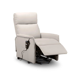 Helena Electric Rise & Recline Chair – Pebble Faux Leather Upholstered Mobility Armchair with Lift Assist & Reclining Function - Sleek Furniture