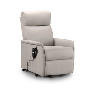 Helena Electric Rise & Recline Chair – Pebble Faux Leather Upholstered Mobility Armchair with Lift Assist & Reclining Function - Sleek Furniture
